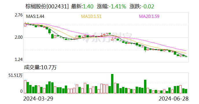 棕櫚股份：控股股東擬增持2000萬股至2320萬股公司股份