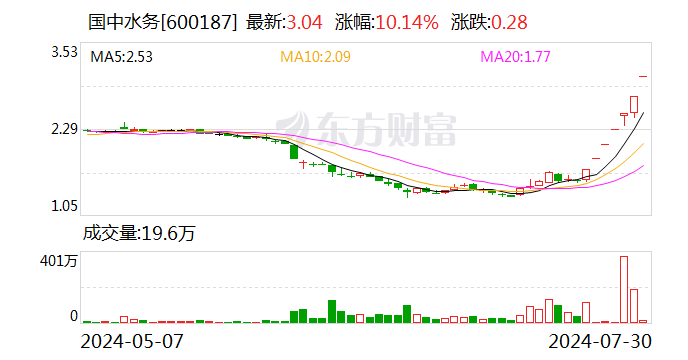 七連板國(guó)中水務(wù)：近期公司股票波動(dòng)幅度較大 市盈率較高 明顯偏離行業(yè)平均水平