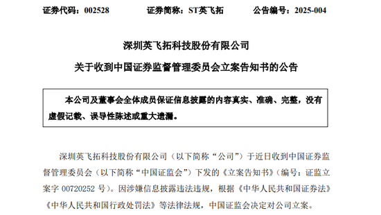 A股突發(fā)！又一公司，被證監(jiān)會立案！