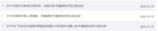海通證券、致同會所收監管函！兩保代兩會計師及IPO發行人被通報批評