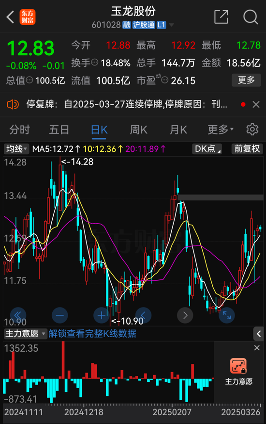 玉龍股份擬主動退市，自3月27日開市起停牌