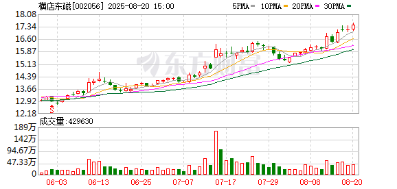 橫店東磁上半年凈利10.2億元，同比增長58.94%